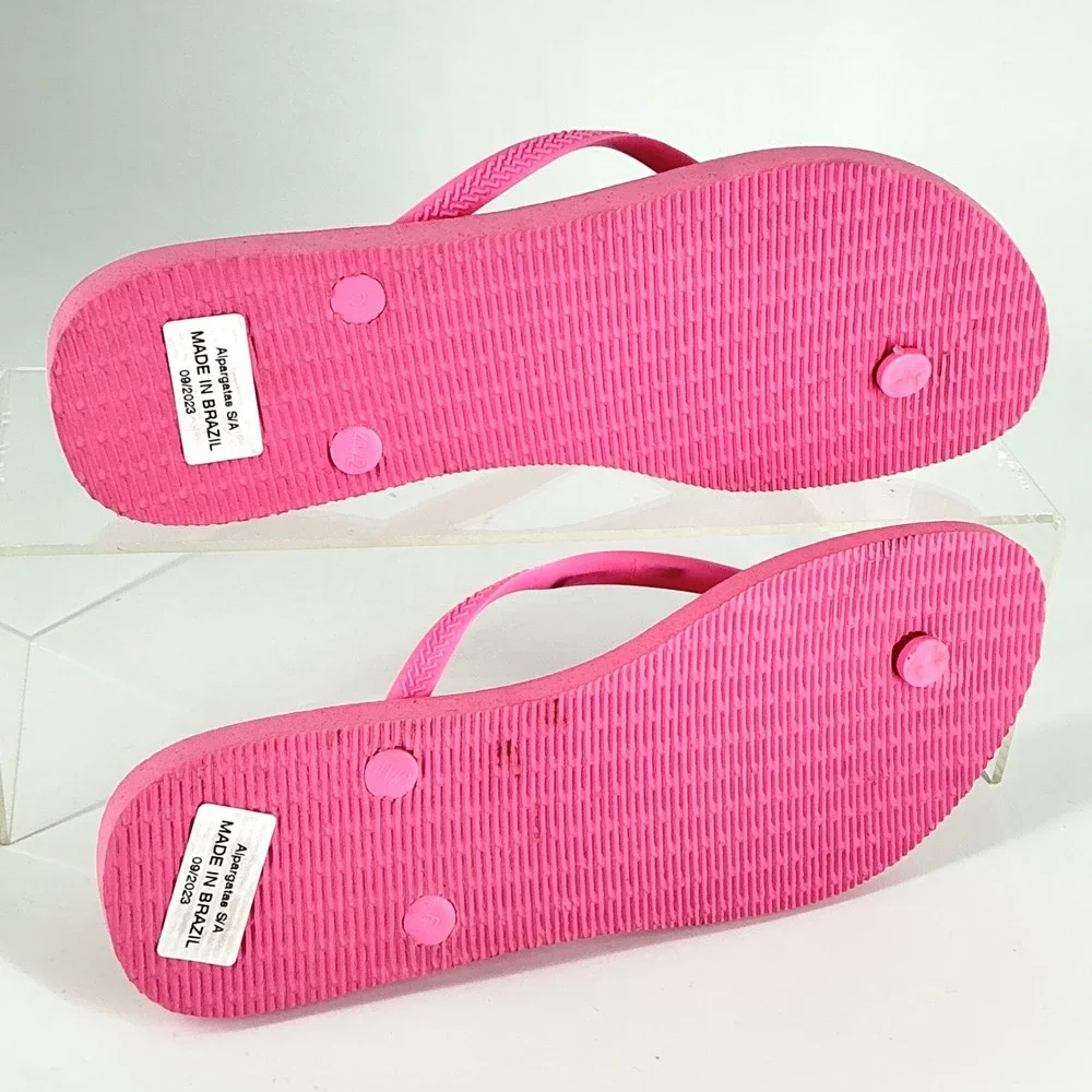 Havaianas Size Size 11 12 Pink Orange Wave Flip Flop Thong Sandals Womens Brazil